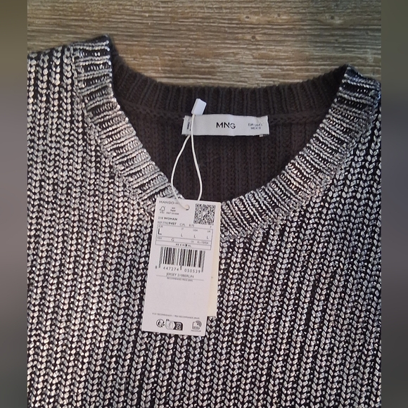 Mango Foiled Silver Crewneck Sweater - Picture 3 of 7